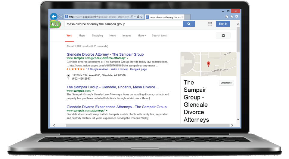 Autocomplete results on laptop2
