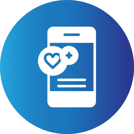 mobile icon with heart emoji