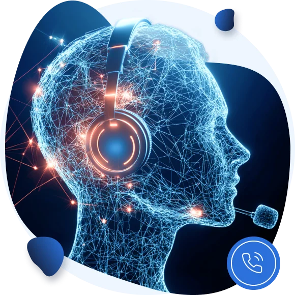 Voice AI Blue headphones