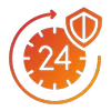 24hr Clock Icon Orange